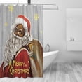 thumbnail image 2 of JOOCAR Merry Christmas Shower Curtains for Bathroom Black Santa Claus Holiday Decorations Christmas Bathroom Decor 72 x 72 inches, 2 of 7