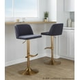 thumbnail image 2 of Toriano Adjustable Bar Stool, Gold Bar Stools, Bar Chairs, Swivel Bar Stools, Bar Stools Set of 2, 2 of 6