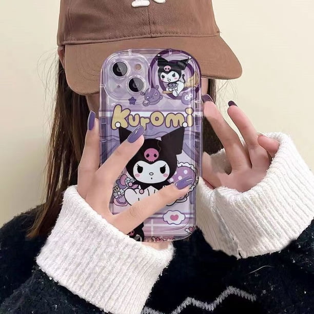 Sanrio Kuromi-funda de teléfono para iPhone, carcasa transparente de lujo para modelos 11, 12, 13, 14 Pro MAX, 12, 13, Mini, X, XS, XR Max, 6, 6s, 7, 8, 14 Plus Fivean unisex