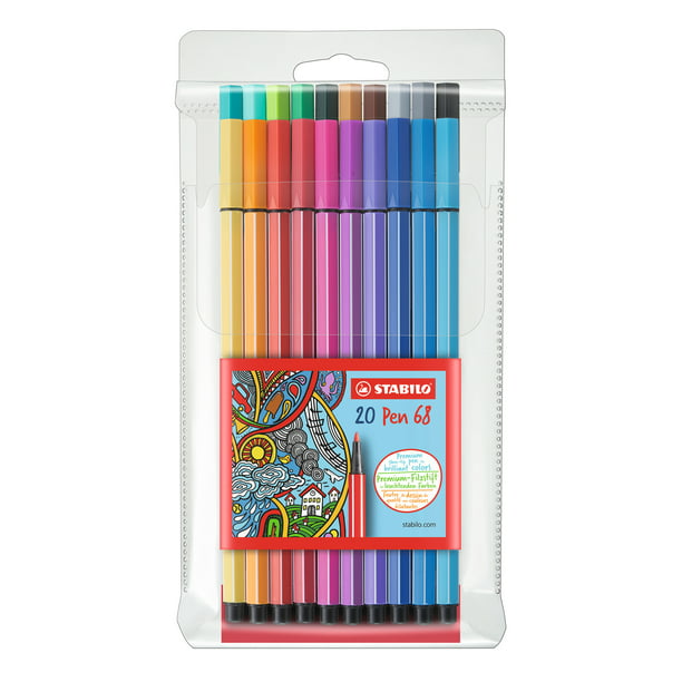 Zonder twijfel Geplooid Arab Stabilo Pen 68 Wallet, 20 -Color Pens Set - Walmart.com