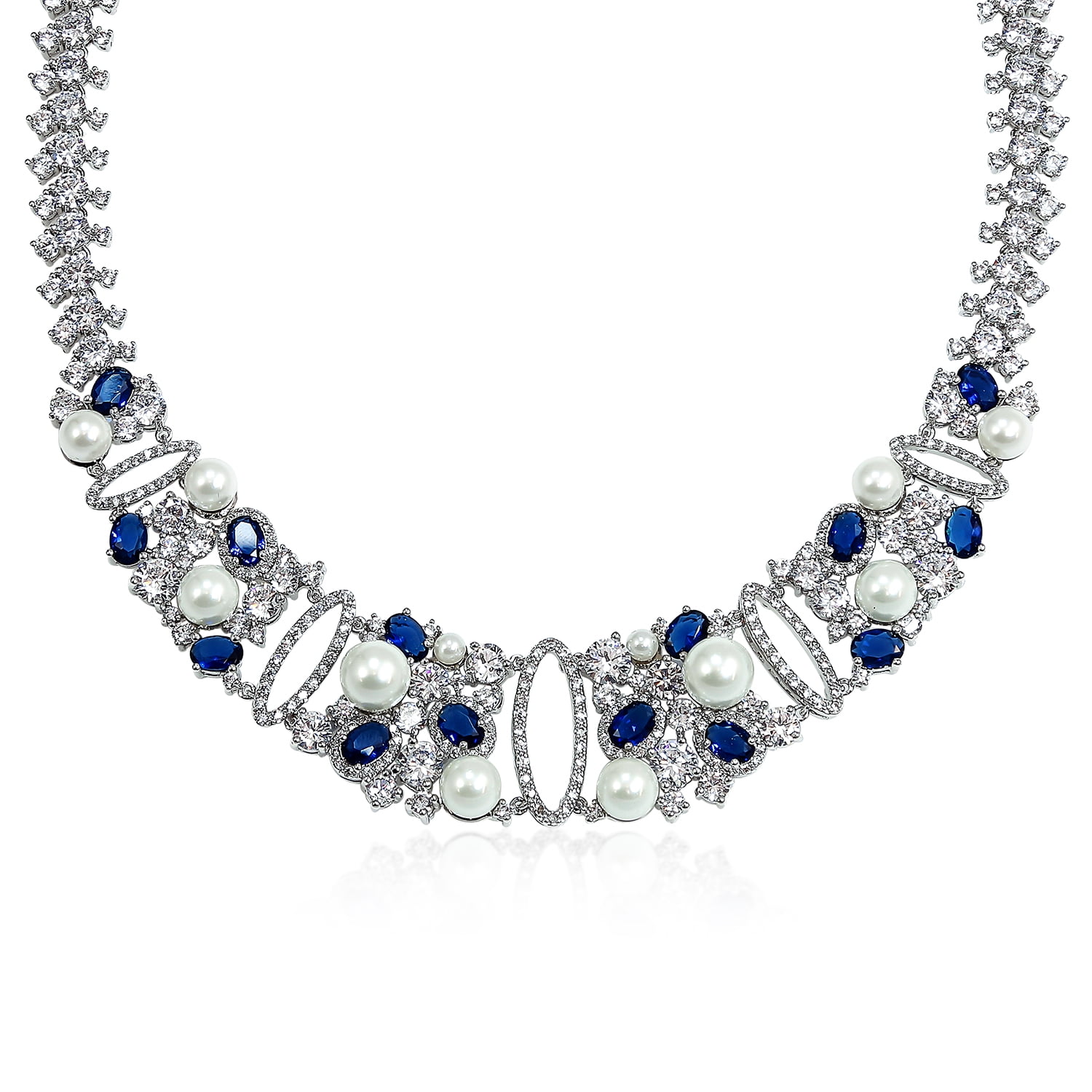 LOHOME Fashion Elegant Imitation Freshwater Pearls Statement Bib Necklace for Women LOHOME Fashion Elegant Imitation Freshwater Pearls Statement Bib Necklace for Women