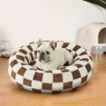 thumbnail image 3 of Xecvkr Round Pet Bed Medium Dog Winter Warm Plush Raised Donut Calming Washable Non Slip Soft Sleep Mat 19.7x19.7in 1pc, 3 of 5