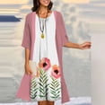 thumbnail image 1 of 2023 Fashion O Neck 5XL Printed Two-Piece Sets Elegant Women Print Seven-Point Sleeve Tops Dress New Spring Summer Suit Dresses4XL Gao Jinjia LED, 1 of 2