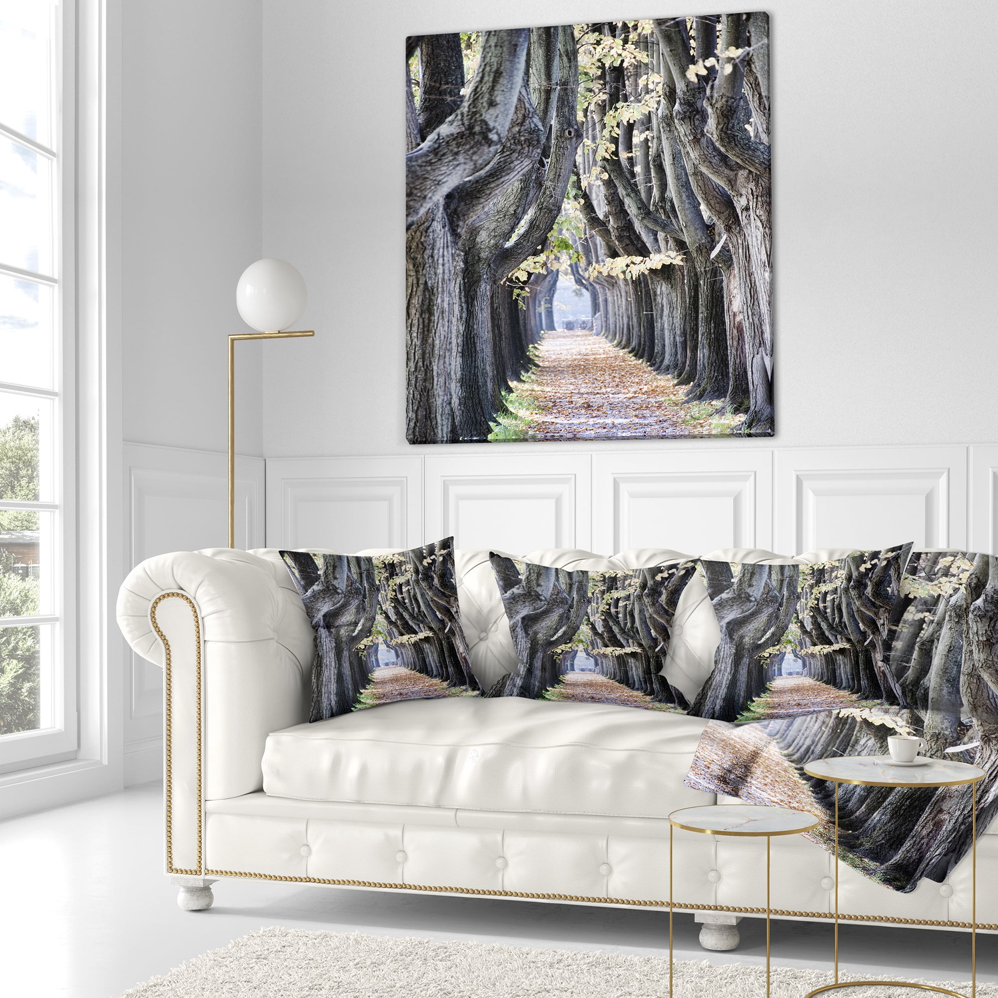 Designart Tree Outside Lucca Italy - Landscape Photo Throw Pillow - 18x18