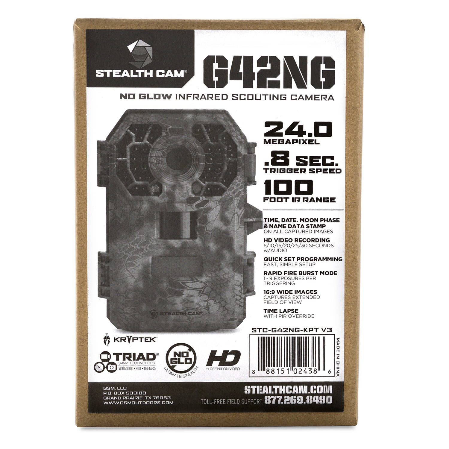 Stealth Cam 2022 G42NG 32MP Trail Camera (Kryptek) with Solar Power Panel and 32GB SD Card Bundle