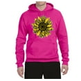 thumbnail image 2 of Artsy Cheetah Leopard Print Sunflower Fashion Unisex Graphic Hoodie Sweatshirt, Fuschia, 3XL, 2 of 3