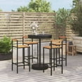 thumbnail image 1 of vidaXL 5 Piece Garden Bar Set Black Poly Rattan&Solid Wood Acacia, 1 of 4