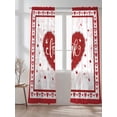 thumbnail image 4 of Semi Sheer Window Curtains 96 Inches Long, Red Valentine's Day Rod Pocket Voile Silky Chiffon Curtain Treatment Drapes for Kitchen, Living Room, Love Heart Valentines Romantic 52"x96", 2 Panels, 4 of 9