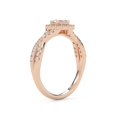 thumbnail image 4 of AFFY Twisted Shank Halo Solitaire Engagement Ring for Women, Center 6.5x4.5mm Pear and Round cut Lab Created Moissanite Ring In 10K Solid Rose Gold Ring Size-8, 4 of 6