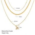 thumbnail image 2 of Retro Zircon Butterfly Pendant Clavicle Chain Snake Bone Chain Stacked Three-Layer Necklace, 2 of 6