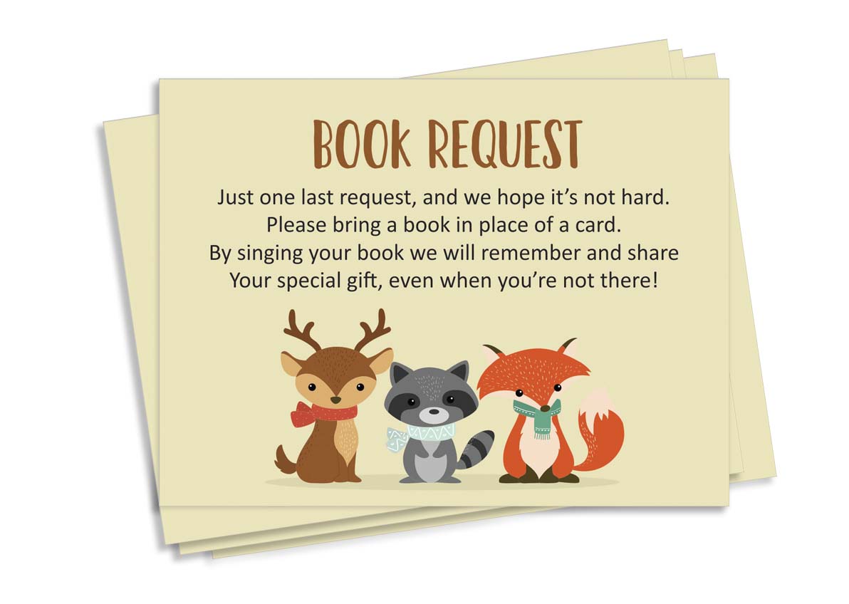Inkdotpot 30Jungle Animals Gender Neutral Baby Shower Book Request Cards Bring A Book Instead Of A Card Baby Shower Invitations Inserts Games