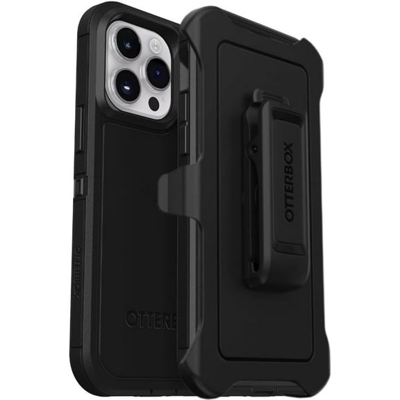 OtterBox iPhone 14 Pro (Only) - Defender Series XT Case - Black - Holster Clip Included - Screenless - Rugged - Snaps to MagSafe - Lanyard Attachment - Non-Retail Packaging