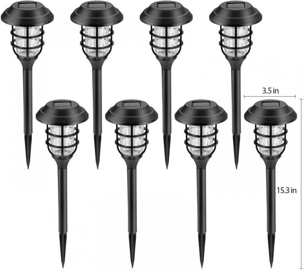 Outdoor Solar Lights, SAYTAY 8 Pack Solar Garden Lights, Waterproof