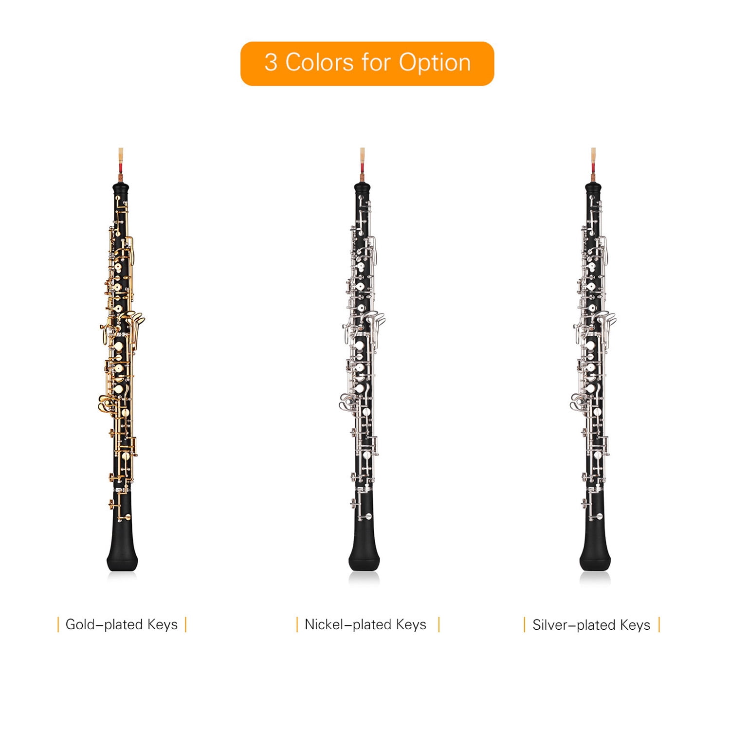 Oboe Instrument,Style Silver-plated Woodwind Reed Leather Carry Leather Carry Cloth Woodwind With Reed Professional C Key C Key Style With Reed Leather Pure Plated Woodwind Fesjoy Moweo Baoe
