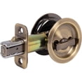 thumbnail image 3 of Stone Harbor Hardware Round Pocket Door Lock, Privacy Function, 2-3/8" Backset, Antique Brass, 3 of 3