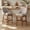Khaki, variant on Set of 2 Upholstered Counter Height Bar Stools in Sleek Faux Leather with Solid Rubberwood Legs for Kitchen Island
