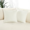 thumbnail image 4 of Deconovo Pillow Cover 18x18 Square Throw Pillow Covers with Stripes Decorative pillows for Sofa Living Room Couch, Cream, Set of 2, 4 of 7