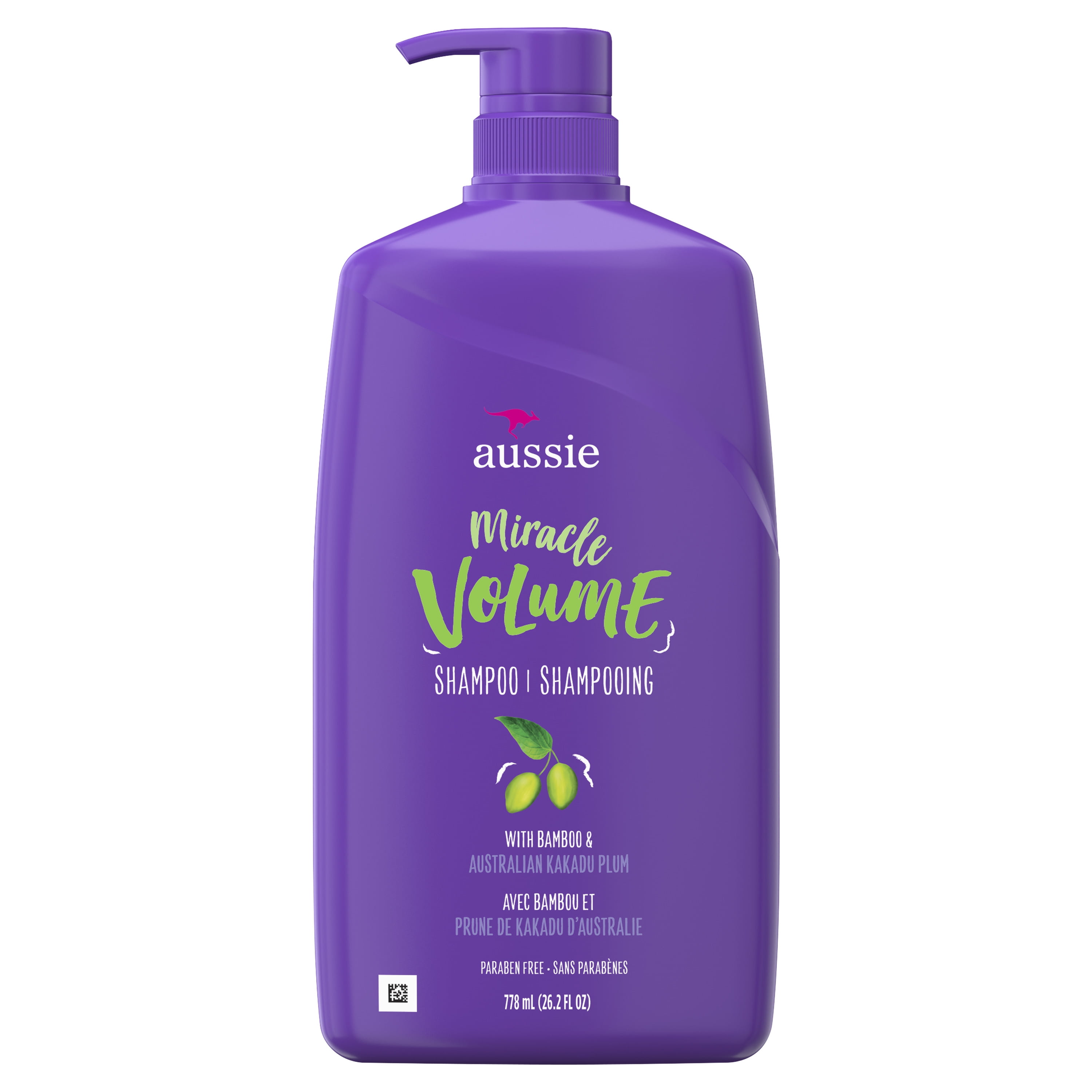 Aussie Miracle Volume with Plum & Bamboo, Paraben Free Shampoo, 26.2 fl