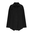 thumbnail image 4 of FRSASU Women's Lightweight Cardigan Casual Soft Long Sleeve Drop Shoulder Solid Color Knit Mid-Length Loose Cardigans Black M(M), 4 of 6