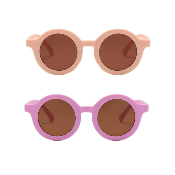 GJX 2Pcs Toddler Sunglasses Age 2-4,Flexible Frame Toddler Sunglasses,Lightweight Design Toddler Sunglasses Age 1-2,Multicolor