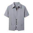 thumbnail image 4 of Stamzod Mens 2 Piece Outfits Business Casual Short Sleeve Button Shirt and Pants Suits Set formal Wedding Party Matching Set, 4 of 6