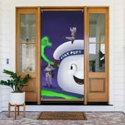 Ghostbusters Stay Puft Film Door Cover Decorated Banner Tapestry Home Decoration Holiday Party Supplies Door Banner Porch Sign Banner 72.8 x 35.4 Inch