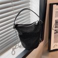 thumbnail image 2 of Bolso Bolso bandolera de hombro con diamantes de imitación a la moda, diseño de diamantes, bolsos de cubo de cuero PU, 2 of 6