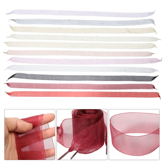 LABSERRON 11 Pairs Replacement Chiffon Shoelaces for Women Dress and Canvas Shoes Assorted Color 112cm x 4mm