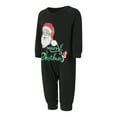 thumbnail image 3 of Elippeo Christmas Family Pajamas Matching Set Santa Claus Print Long Sleeve Tops and Green Plaid Pants Sleepwear, 3 of 10