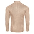thumbnail image 4 of Domuza Men's Quarter Zip Up Pullover Comfy Casual Long Sleeve Stand Collar Knit Sweater Fall Winter Stylish Relaxed Fit Solid Pullover Top Khaki XL, 4 of 6