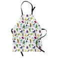 thumbnail image 1 of Emoticon Apron, Vivid Colored Composition of Fun Retro Cartoon in 80s and 90s Comic Style, Unisex Kitchen Bib with Adjustable Neck for Cooking Gardening, Adult Size, Multicolor, by Ambesonne, 1 of 4