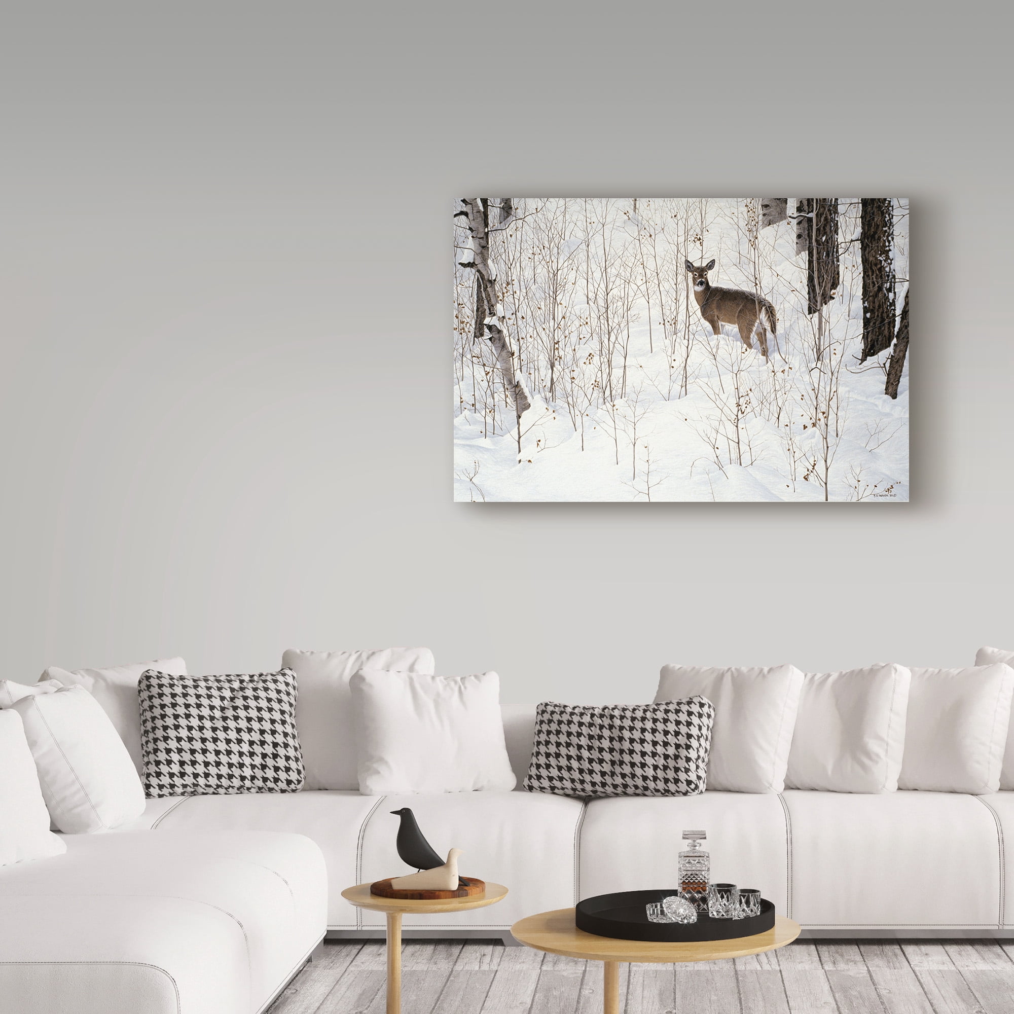 Trademark Fine Art 'Deep Snow Whitetail' Canvas Art by Ron Parker