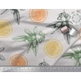 thumbnail image 2 of Soimoi Orange Cotton Voile Fabric Lemon Slice & Floral Fabric Prints By Yard 56 Inch Wide, 2 of 3