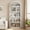 Antique White, variant on 72"H Bookcase with Shelf or Doors, Arched Bookshelf Farmhouse Cabinet with Shelves, Wooden Bookshelves for Home Office, Living Room