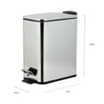thumbnail image 6 of Bath Bliss Slim 1.3 gal Step Pedal Bathroom Wastebasket, Stainless Steel, 6 of 6
