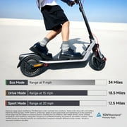 Segway E3 Pro Electric Scooter, 20 mph Max Speed, 34 Miles Max Range, Teens and Adults, Black