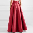 thumbnail image 6 of Joernso Women Autumn Faux Satin Maxi Skirt A-line Floor Length Solid Color High Waist Pockets Skirt Elegant Vintage Casual Oversized Long Robe Skirt, 6 of 8