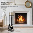 thumbnail image 5 of Fireplace Tools Set 5 Pieces Modern 30 Inch Outdoor Wrought Iron Fireplace Elegant Gold Handles Accessories Set, 5 of 5