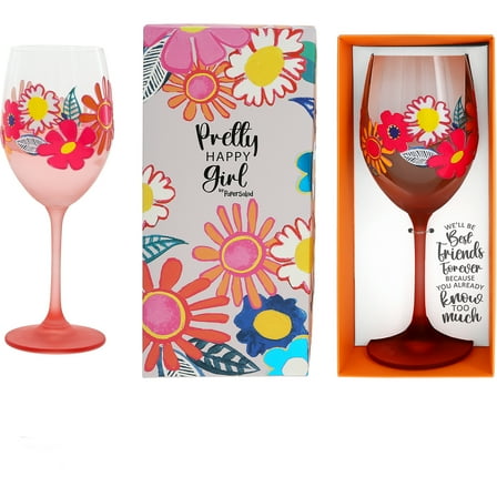 Pavilion Gift Company - Best Friends - Gift Boxed 18 oz Wine Glass