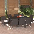thumbnail image 1 of vidaXL 9 Piece Garden Dining Set with Cushions Poly Rattan Brown, 1 of 1