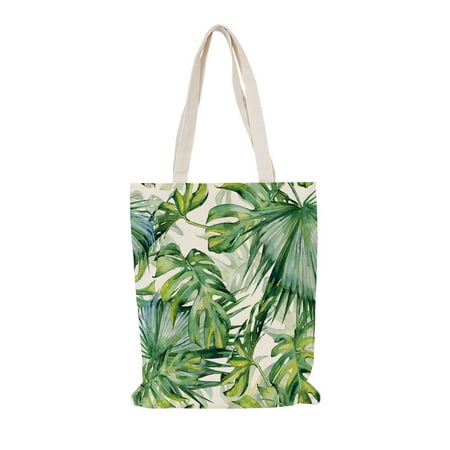 

Printed hand canvas bag Premium Leaves Flower Puppy Kitty Animal Paws Print Canvas Tote Shoulder Bag Handbag