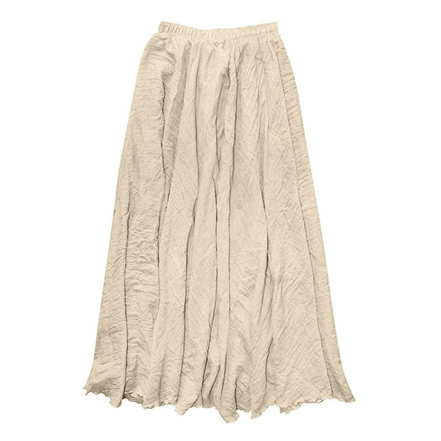Dresses For Women 2023 Bohemian Style Elastic Waist Band Cotton Linen ...