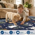 thumbnail image 5 of GlowSol 4x6 Washable Area Rug - Machine Washable Non-Slip TPR Backing, Hand-Drawn Pet & Floral Carpet for Living Room Bedroom Entryway, Blue, 5 of 8