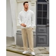 thumbnail image 4 of Mens Cargo Relaxed Fit Cotton Drawstring Sweatpants with Pockets(Black,L), 4 of 5