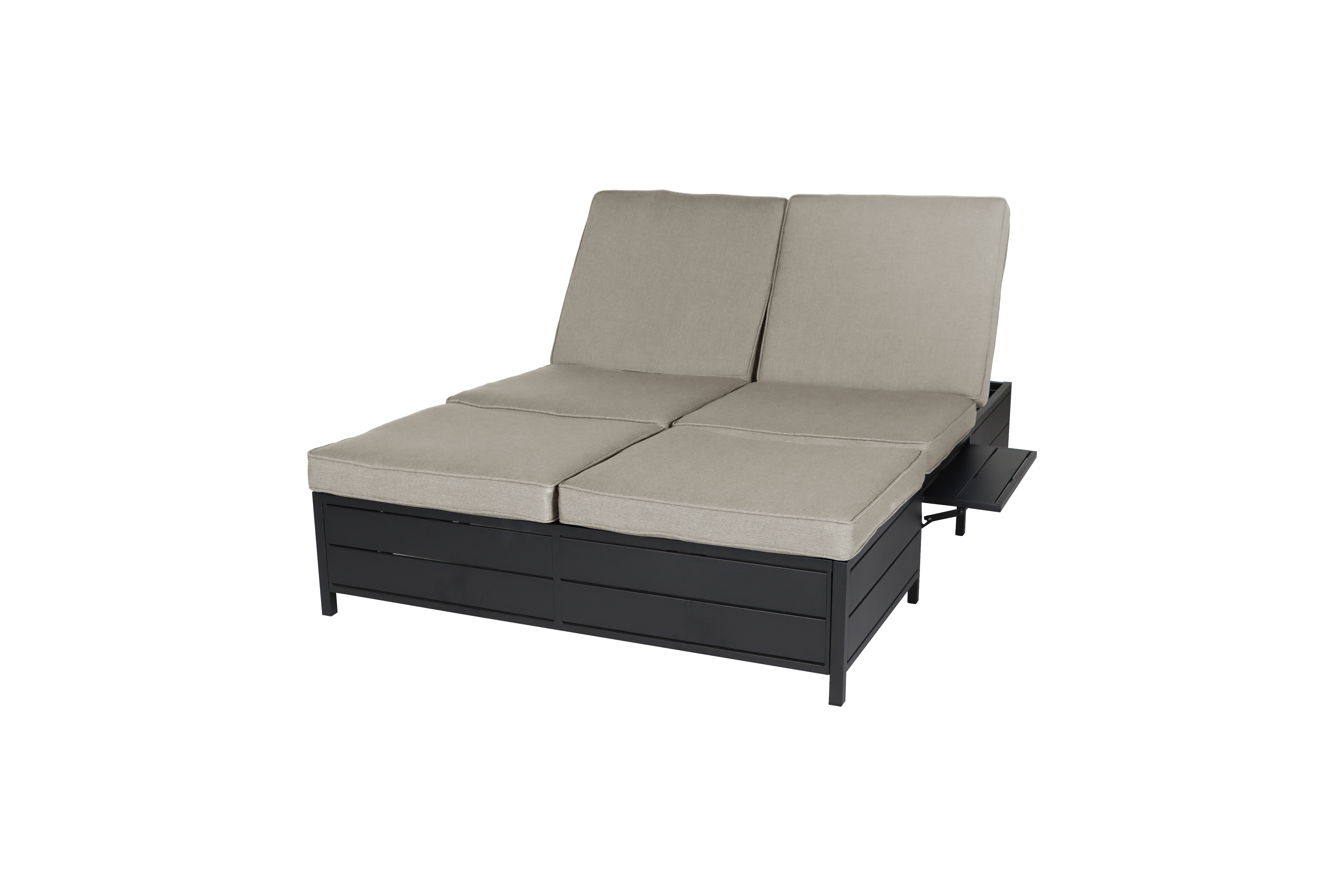 Mainstays Cushion Steel Outdoor Chaise Lounge - Tan/Black - image 3 of 5