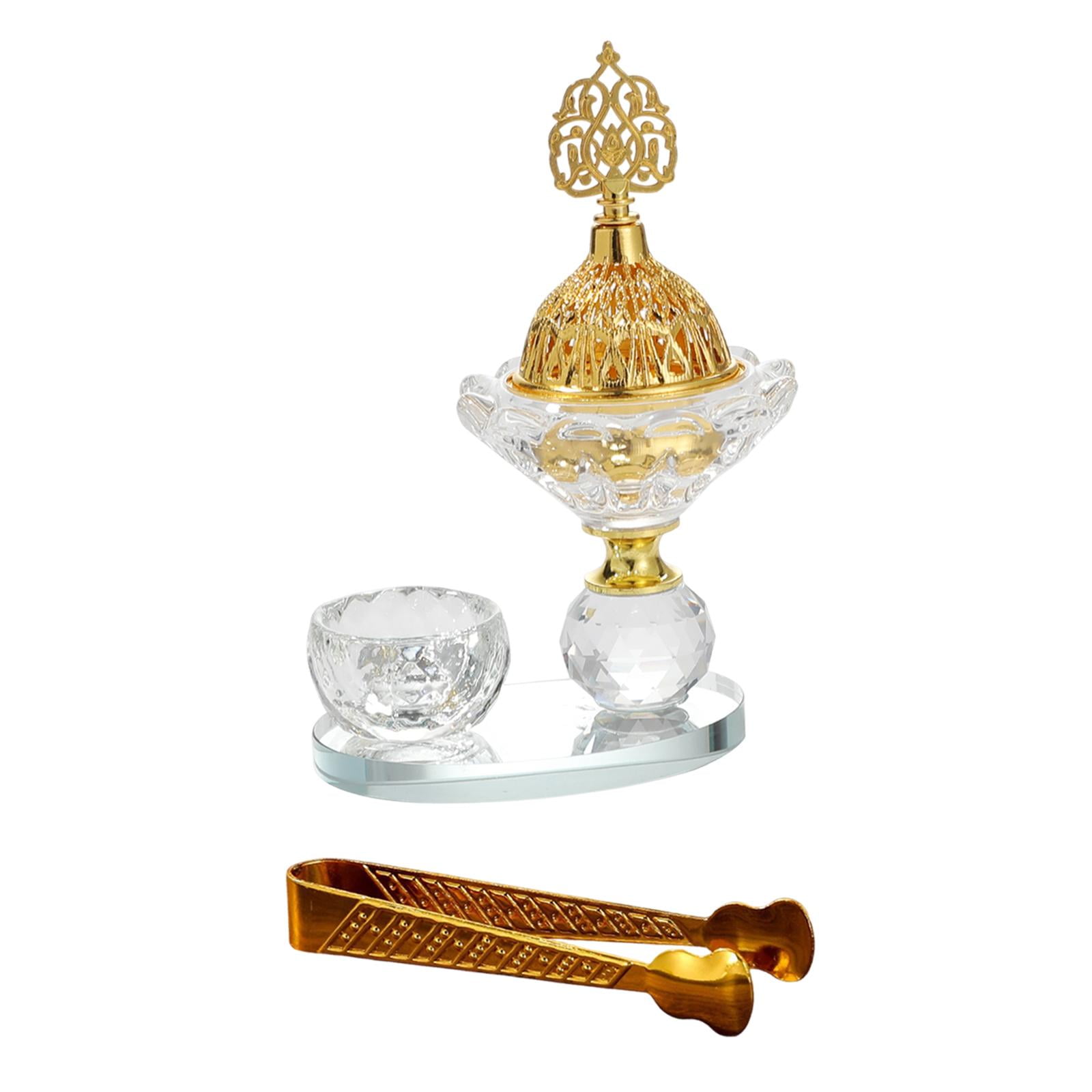 Zxpjkyu Glass Arabic Incense Burner Censer Modern Aroma Ornament Incense Cone Holder for