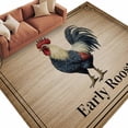 thumbnail image 3 of 6x9 Washable Area Rug, Farmhouse Non-Slip Large Rectangle Rug for Living Room Dining Room, Early Rooster Animals Wood Grain Retro Border Indoor Floor Mat for Home Decor, 3 of 9