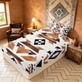 thumbnail image 5 of Manfei Southwestern Geometric Twin Sheets, Hippie Aztec Bedding, White Brown Black, Reversible 3pcs1 Flat Sheet + 1 Fitted Sheet + 1 Pillowcase, 5 of 6