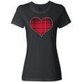 thumbnail image 3 of Inktastic Red Plaid Heart Women's T-Shirt, 3 of 5