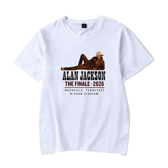 Alan Jackson Nashville 2026 T-Shirt Round Neck Short Sleeved Shirt Fashion Printed Top